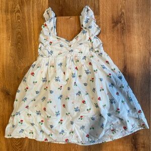 🌺 Janie & Jack Floral Dress 4T Blue Sleeveless Spring Summer Easter Girls 🌸